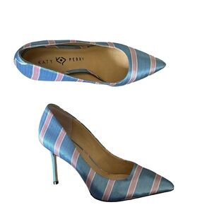 Katy Perry Collections Blue and Pink Striped Heels